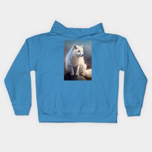 Arctic Fox - Oil Paint Kids Hoodie